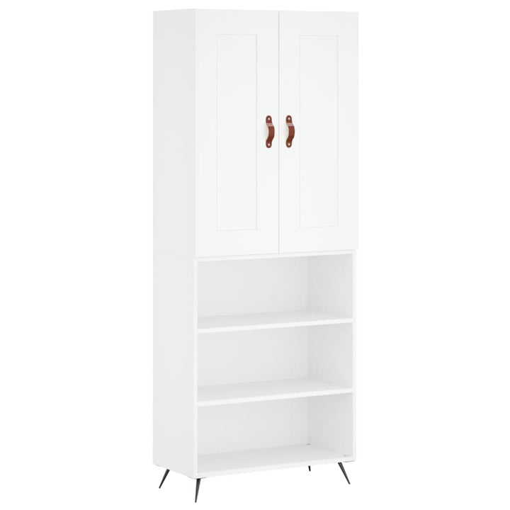 højskab 69,5x34x180 cm konstrueret træ hvid