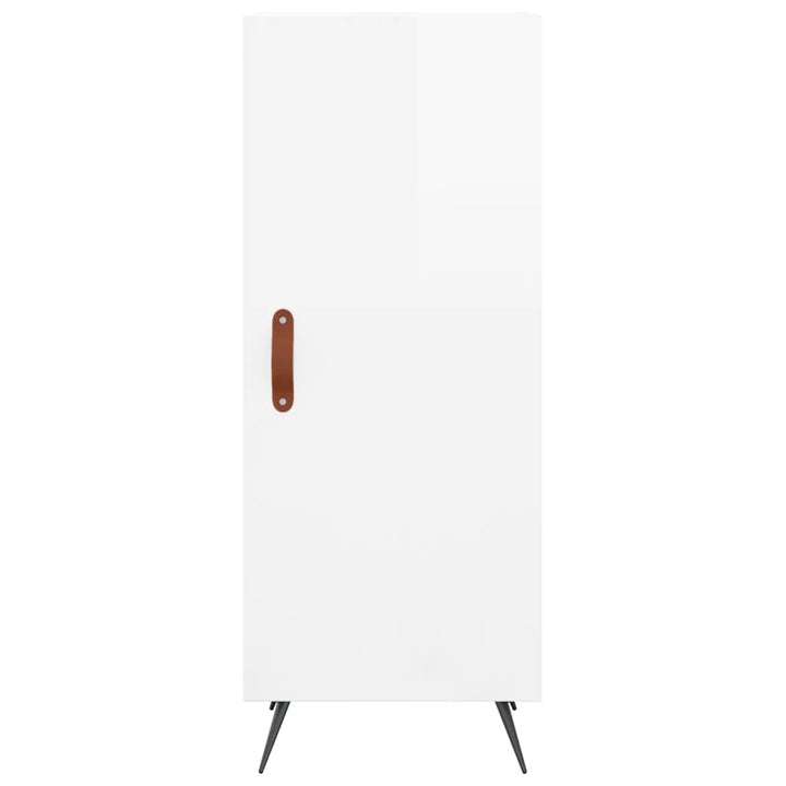 skab 34,5x34x180 cm konstrueret træ hvid højglans