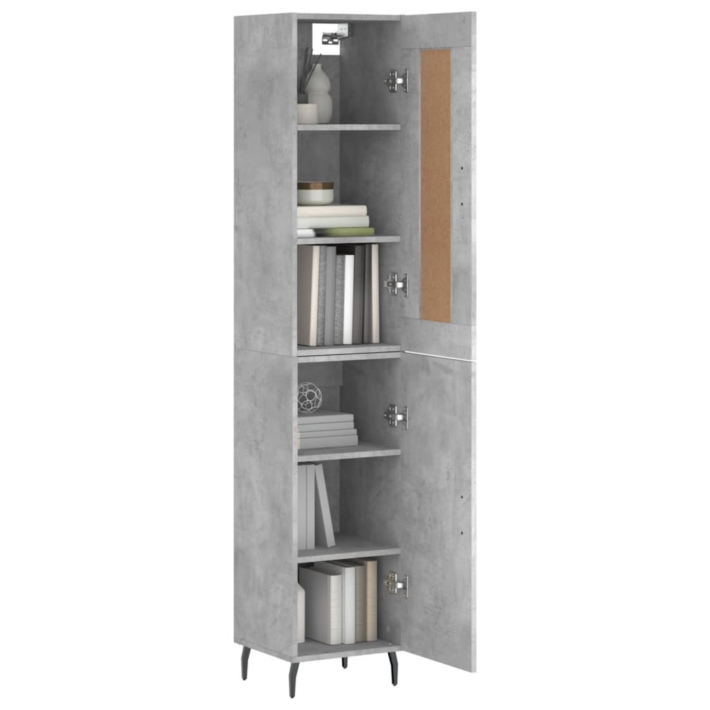skab 34,5x34x180 cm konstrueret træ betongrå