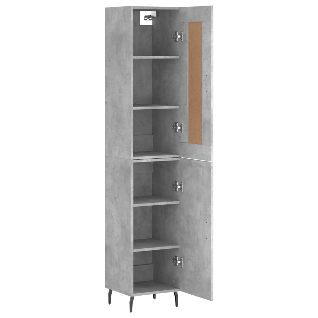 skab 34,5x34x180 cm konstrueret træ betongrå
