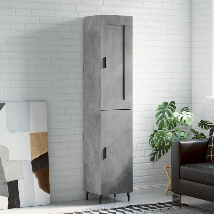 skab 34,5x34x180 cm konstrueret træ betongrå