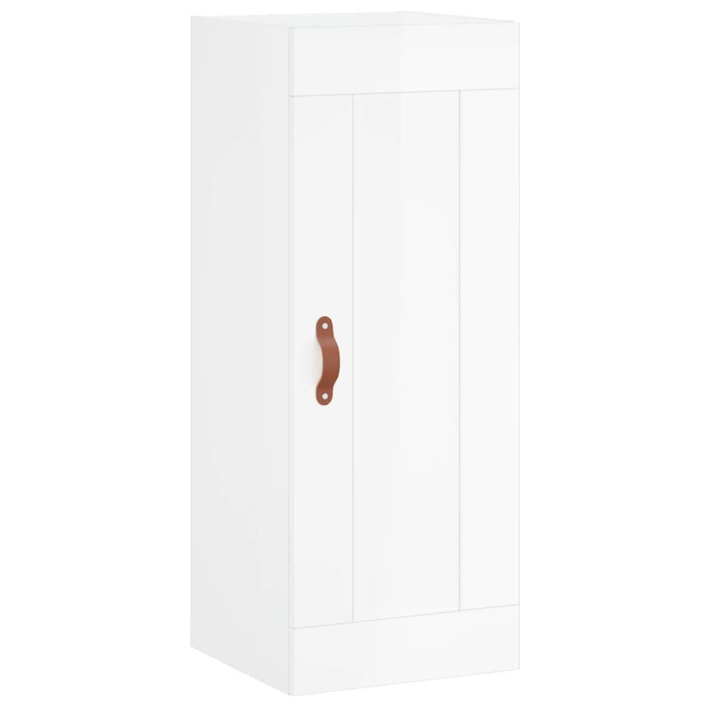 skab 34,5x34x180 cm konstrueret træ hvid højglans