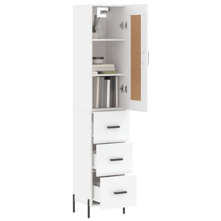 skab 34,5x34x180 cm konstrueret træ hvid