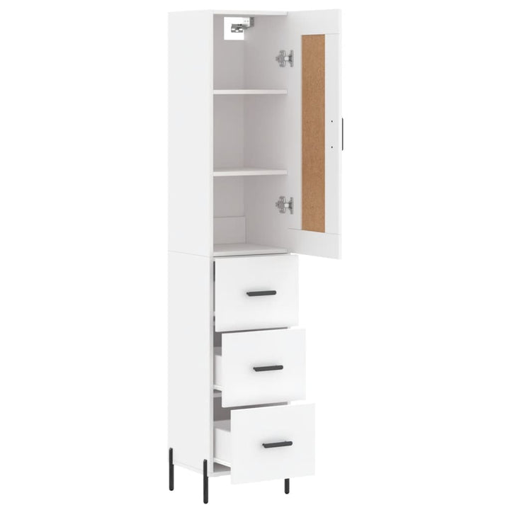 skab 34,5x34x180 cm konstrueret træ hvid