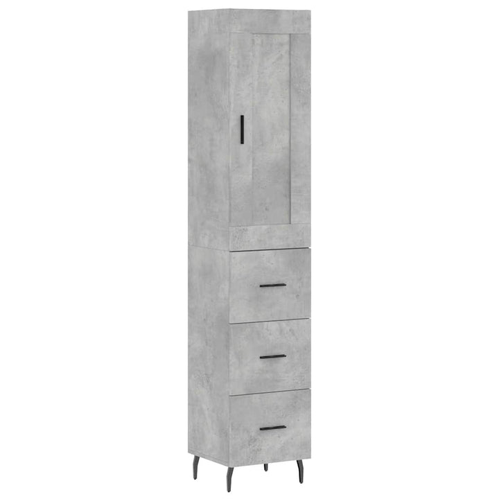 skab 34,5x34x180 cm konstrueret træ betongrå