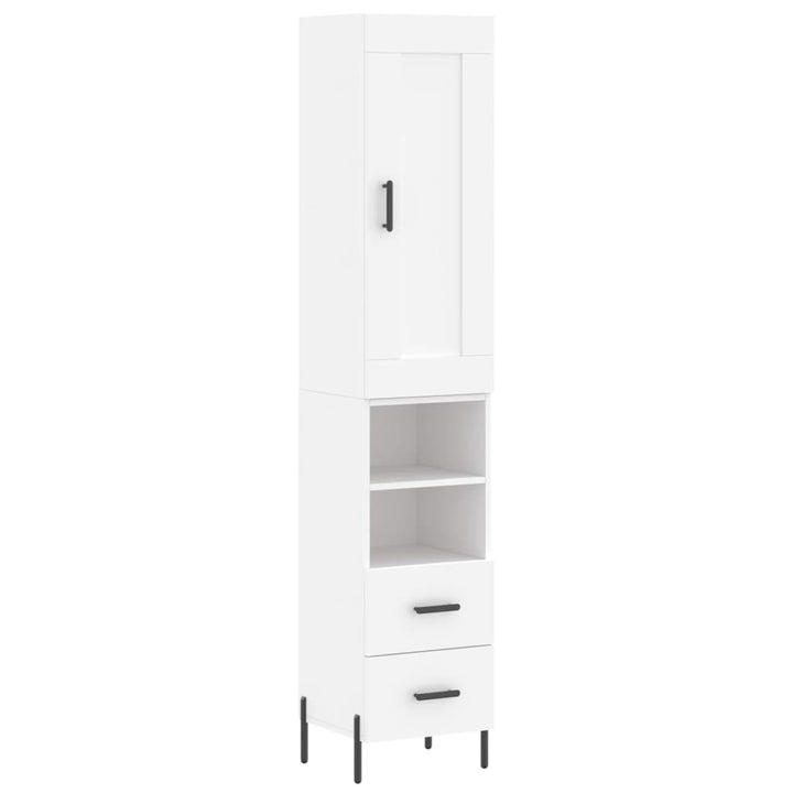 skab 34,5x34x180 cm konstrueret træ hvid