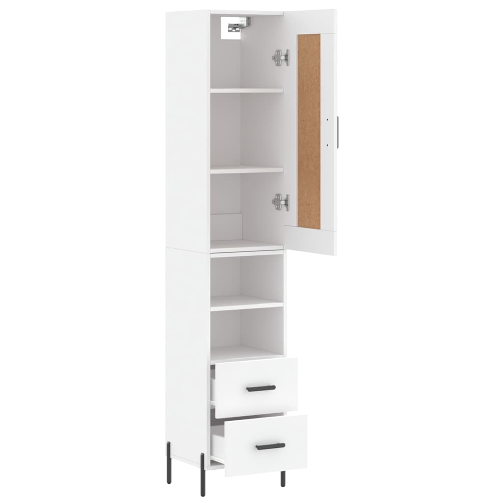 skab 34,5x34x180 cm konstrueret træ hvid