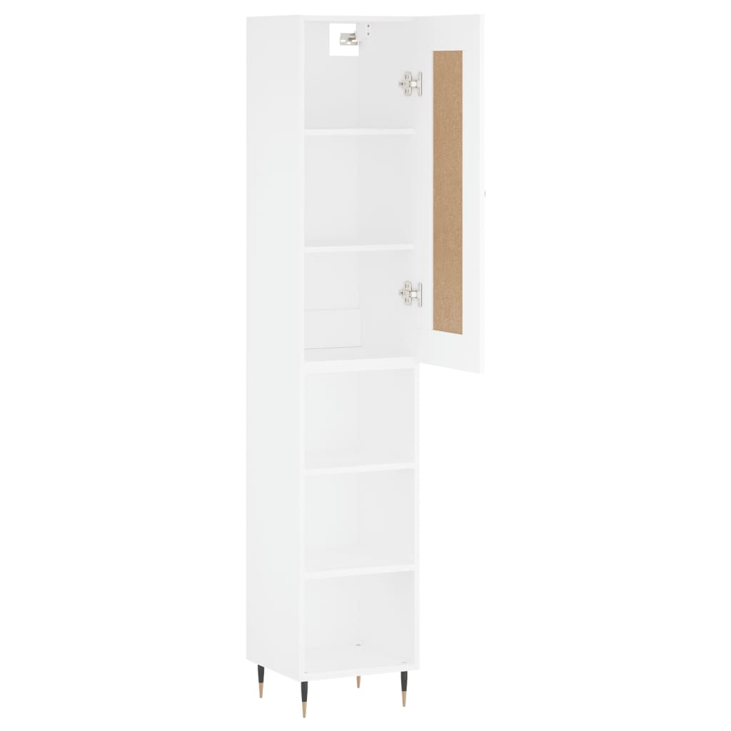 skab 34,5x34x180 cm konstrueret træ hvid