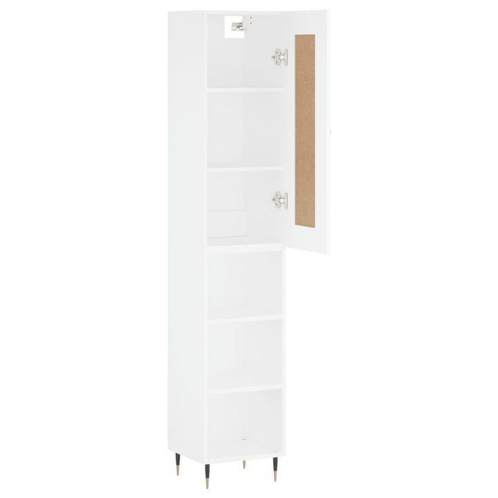 skab 34,5x34x180 cm konstrueret træ hvid