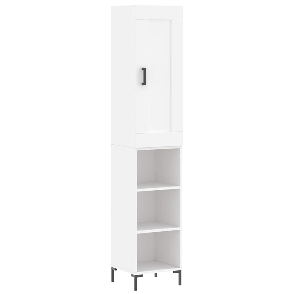skab 34,5x34x180 cm konstrueret træ hvid
