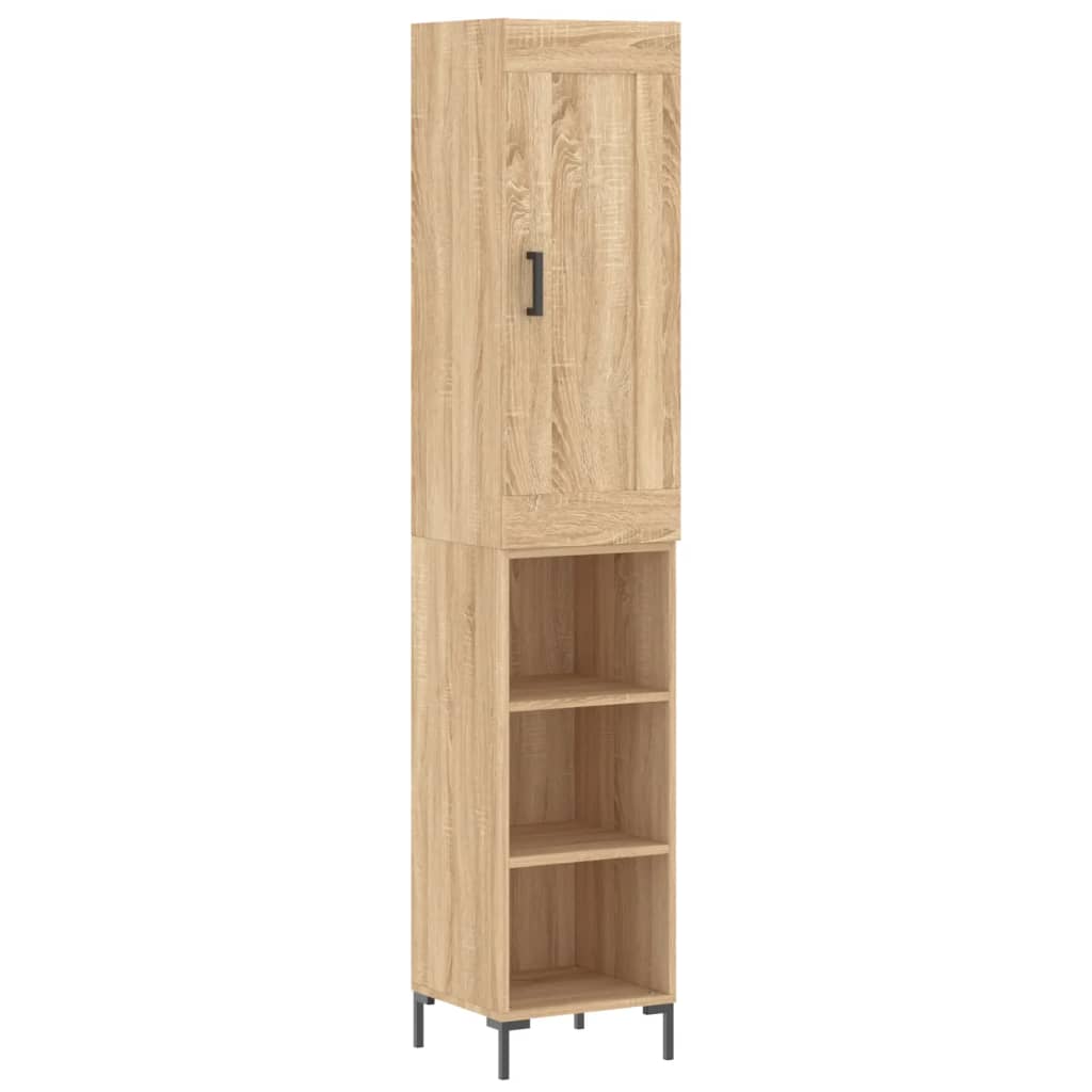 skab 34,5x34x180 cm konstrueret træ sonoma-eg
