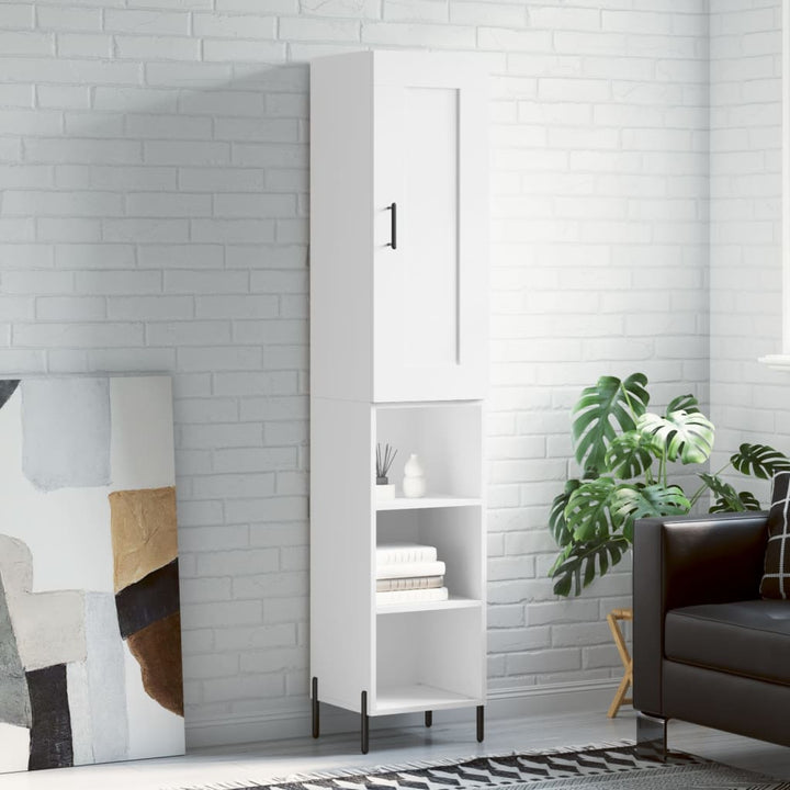 skab 34,5x34x180 cm konstrueret træ hvid