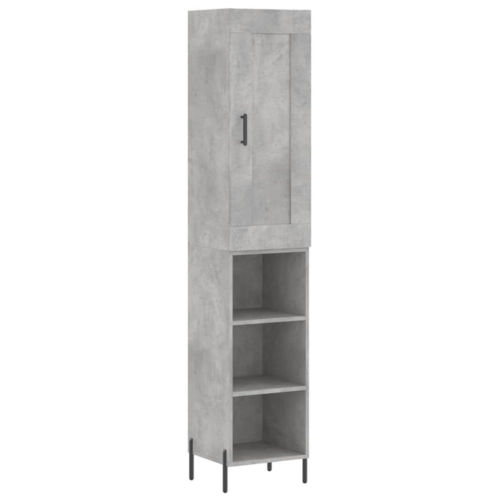 skab 34,5x34x180 cm konstrueret træ betongrå