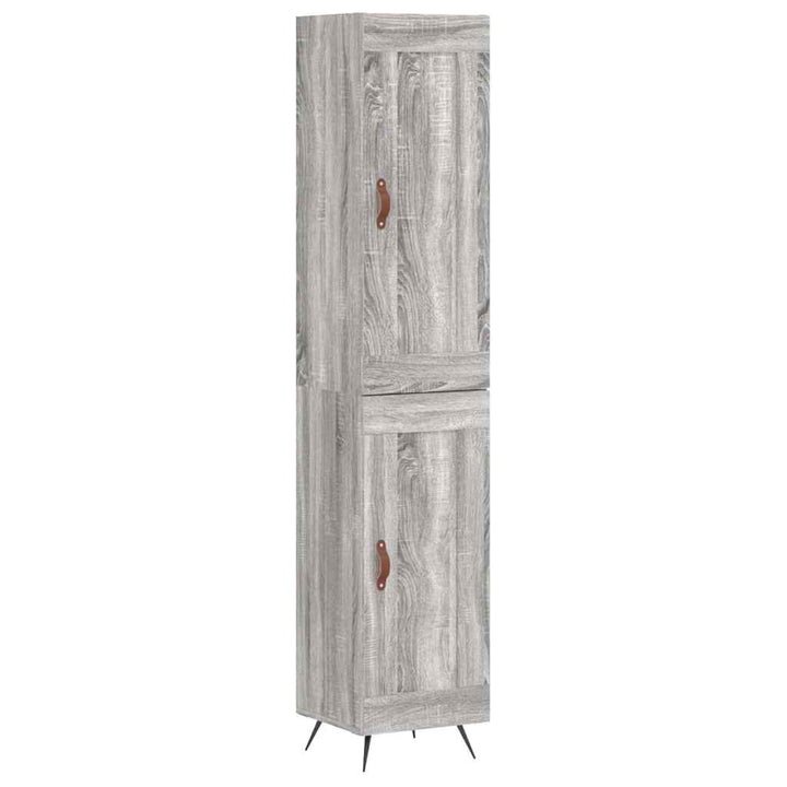 højskab 34,5x34x180 cm konstrueret træ grå sonoma-eg