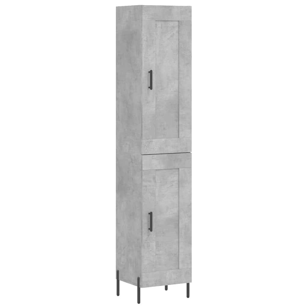 skab 34,5x34x180 cm konstrueret træ betongrå