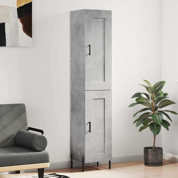 skab 34,5x34x180 cm konstrueret træ betongrå