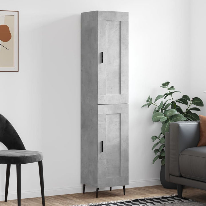 skab 34,5x34x180 cm konstrueret træ betongrå