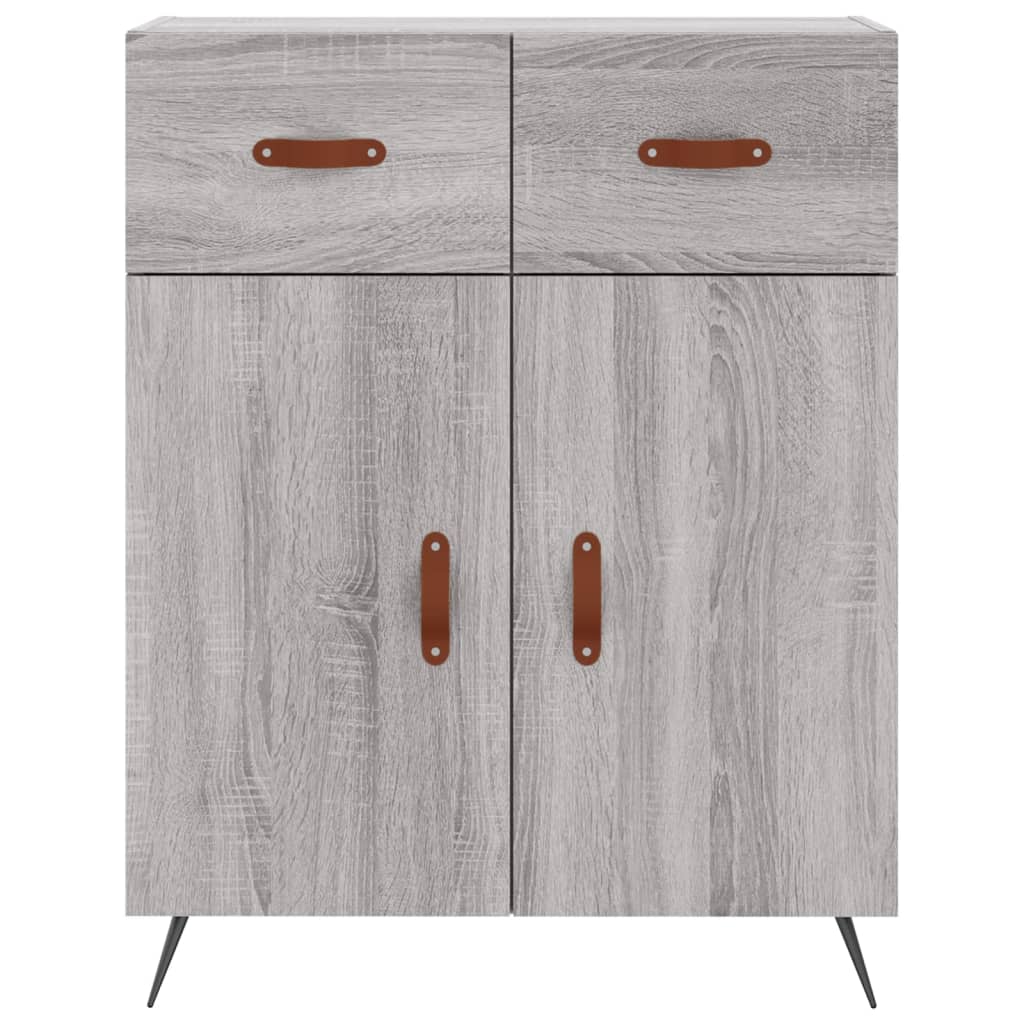 højskab 69,5x34x180 cm konstrueret træ grå sonoma-eg