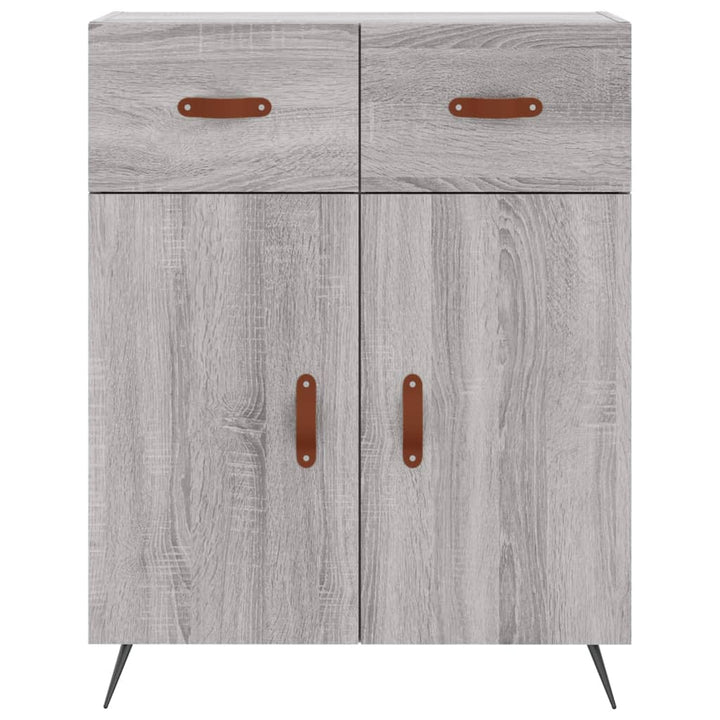 højskab 69,5x34x180 cm konstrueret træ grå sonoma-eg