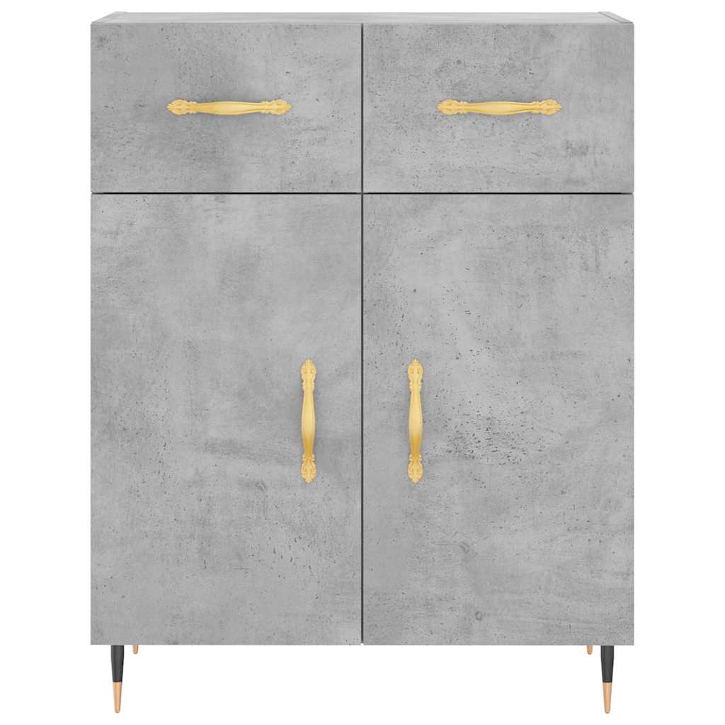 højskab 69,5x34x180 cm konstrueret træ betongrå