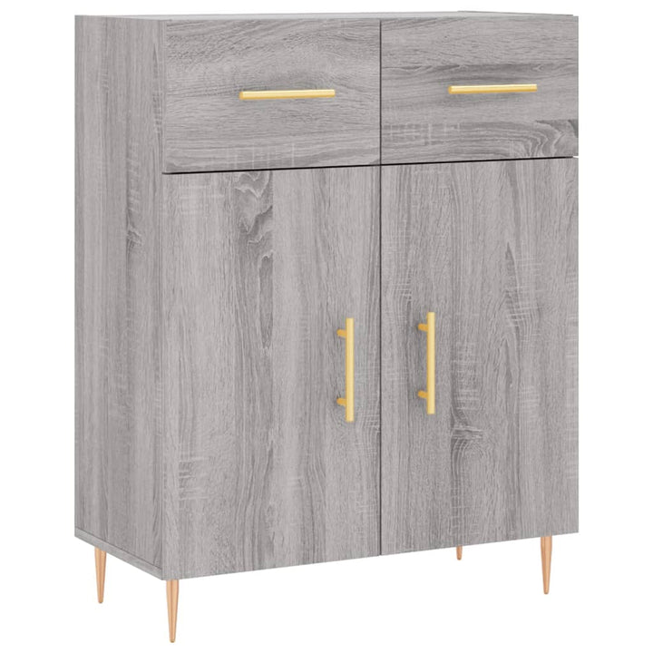 højskab 69,5x34x180 cm konstrueret træ grå sonoma-eg