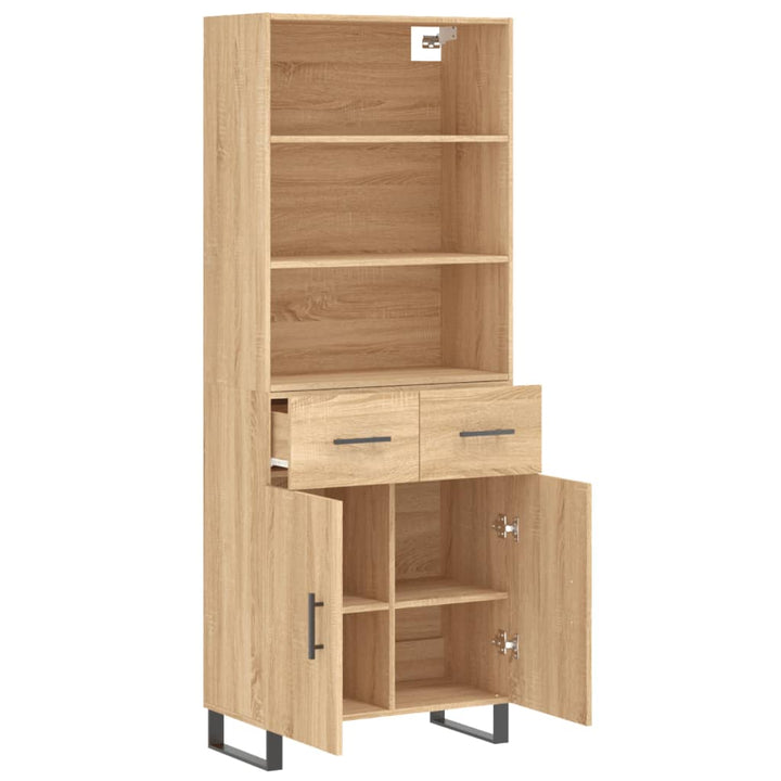 højskab 69,5x34x180 cm konstrueret træ sonoma-eg