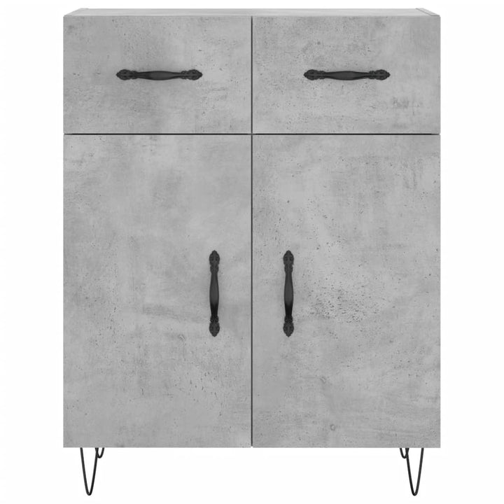 højskab 69,5x34x180 cm konstrueret træ betongrå