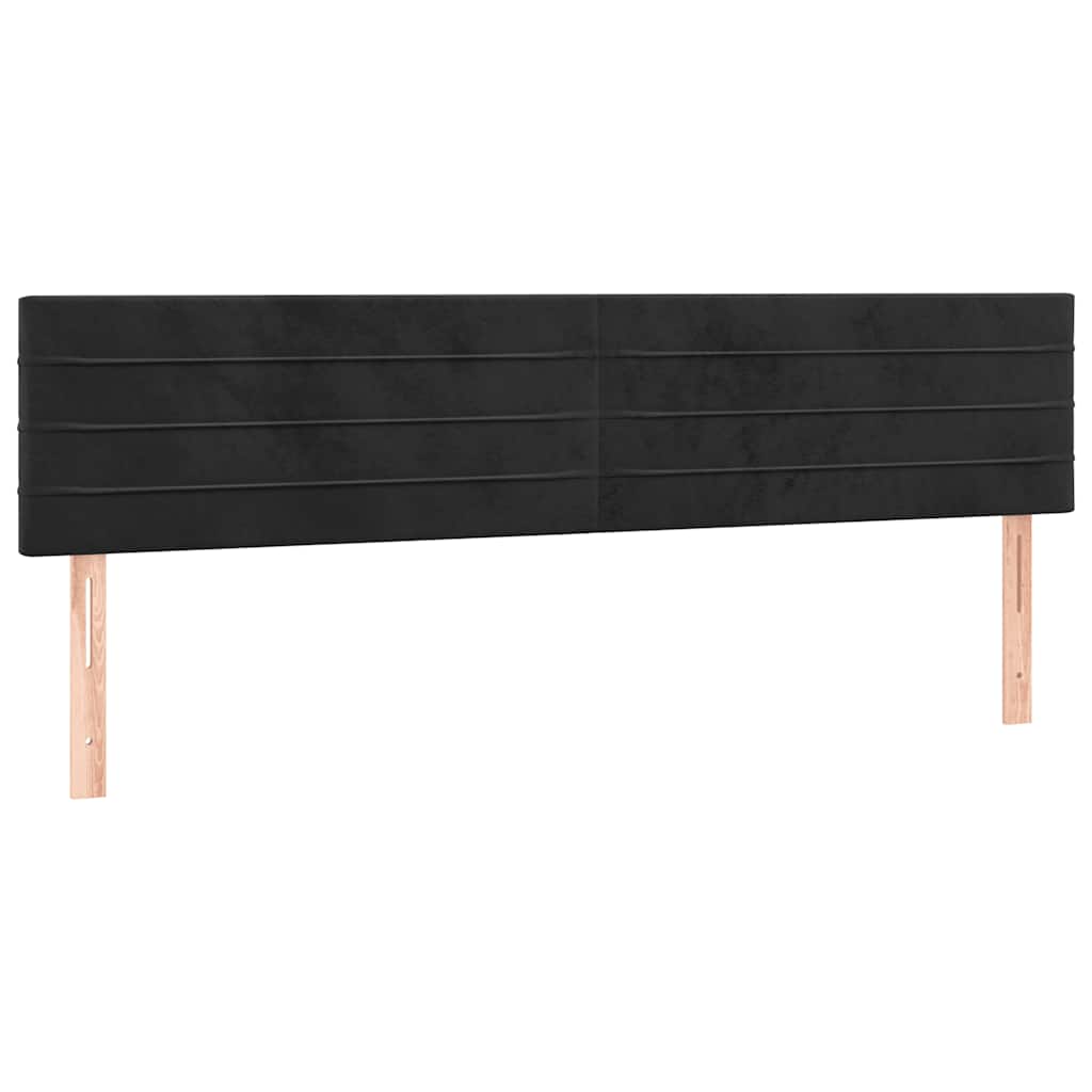 kontinentalseng med madras 200x200 cm fløjl sort
