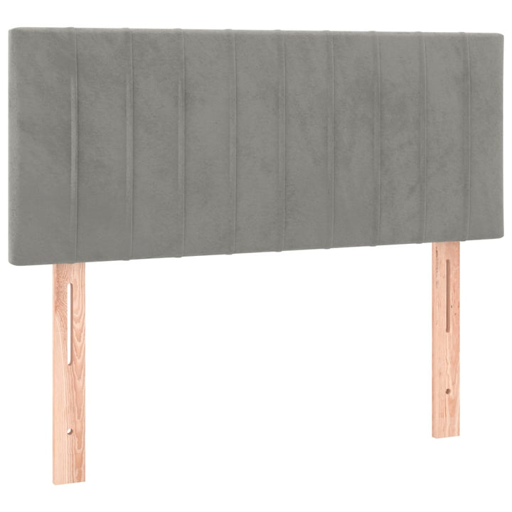 kontinentalseng med madras 80x200 cm fløjl lysegrå
