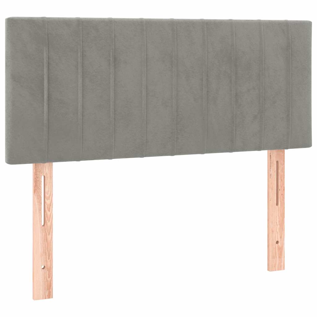 kontinentalseng med madras 80x200 cm fløjl lysegrå