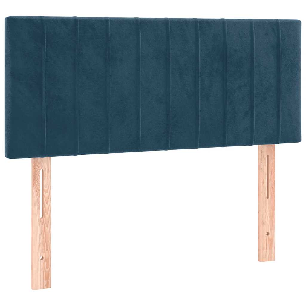 kontinentalseng med madras 80x200 cm fløjl mørkeblå