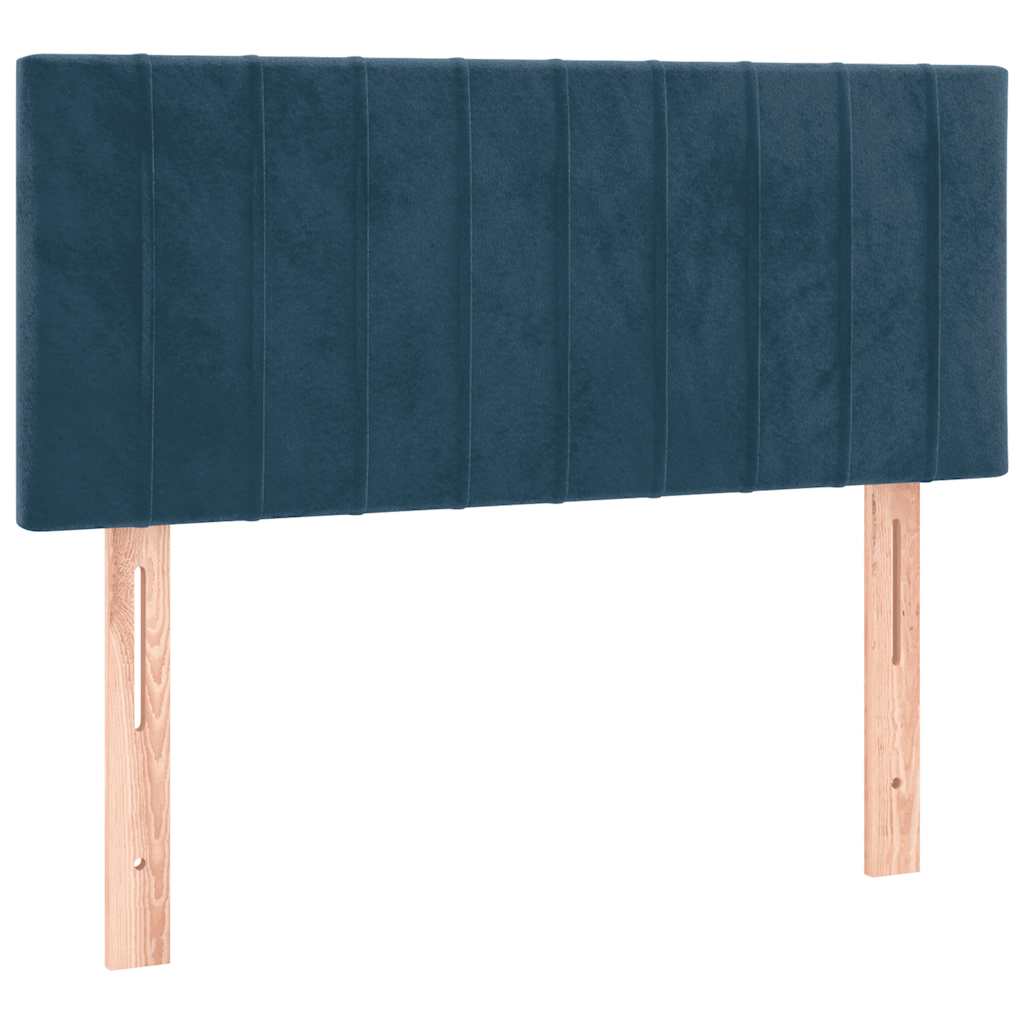 kontinentalseng med madras 100x200 cm fløjl mørkeblå