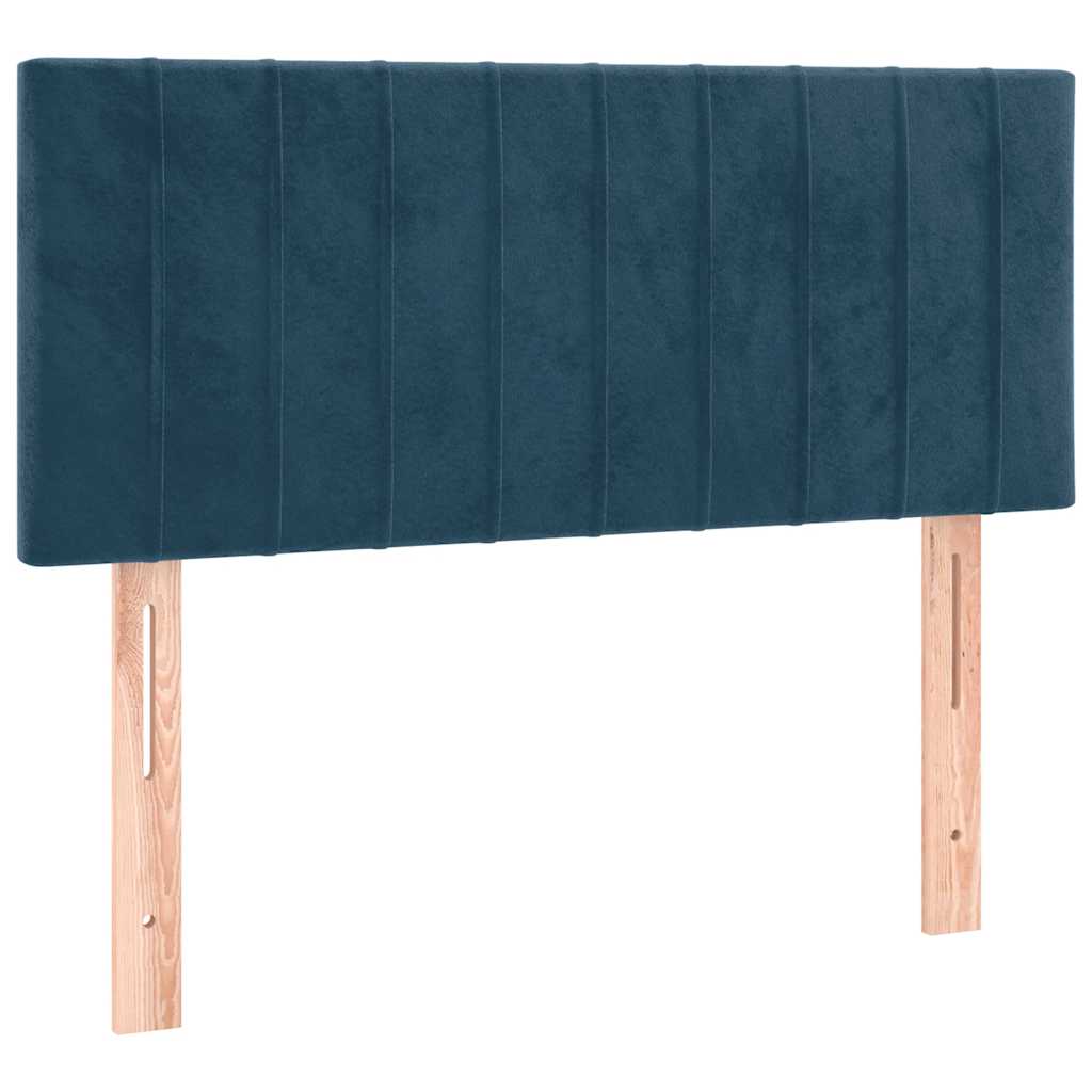 kontinentalseng 120x200 cm fløjl mørkeblå
