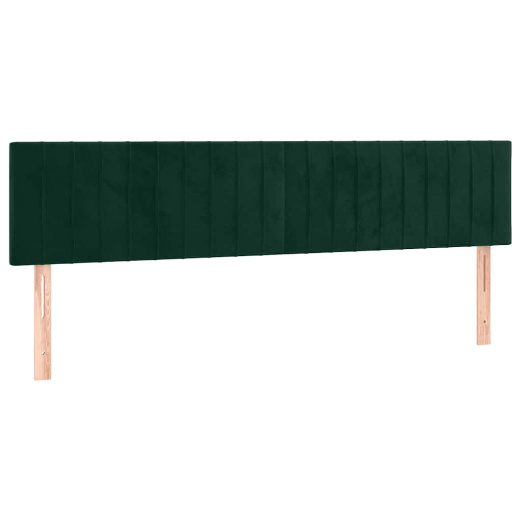 kontinentalseng med madras 200x200 cm fløjl mørkegrøn