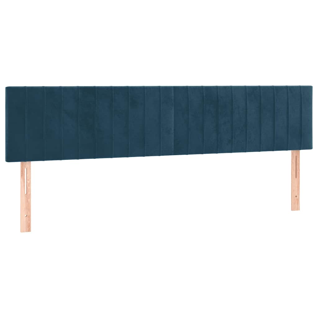 kontinentalseng med madras 200x200 cm fløjl mørkeblå