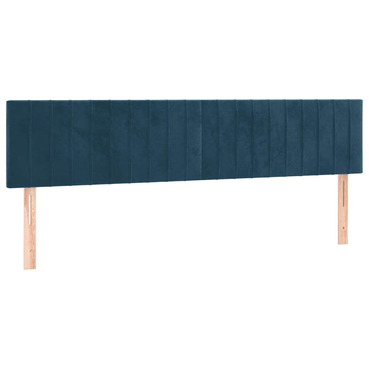 kontinentalseng med madras 200x200 cm fløjl mørkeblå