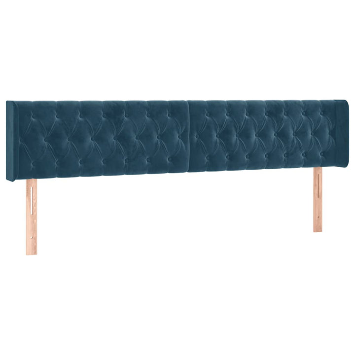 kontinentalseng med madras 180x200 cm fløjl mørkeblå