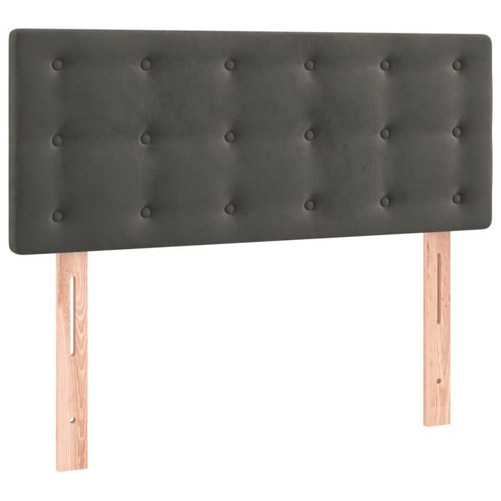 kontinentalseng med madras 80x200 cm fløjl mørkegrå