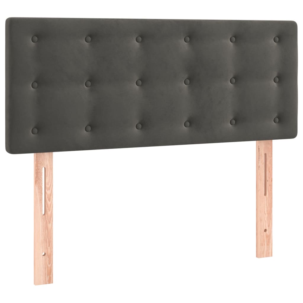 kontinentalseng med madras 90x190 cm fløjl mørkegrå