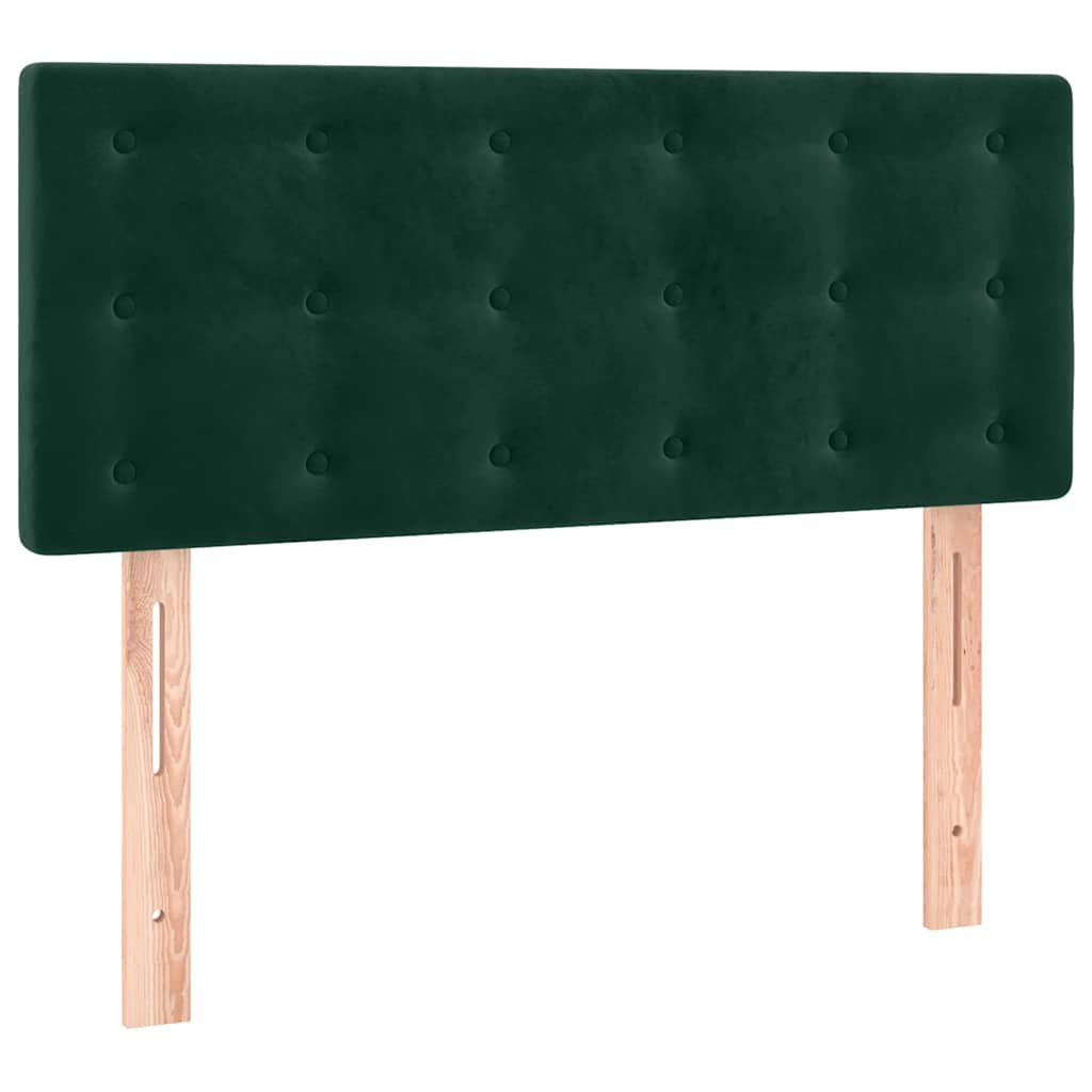 kontinentalseng med madras 90x200 cm fløjl mørkegrøn