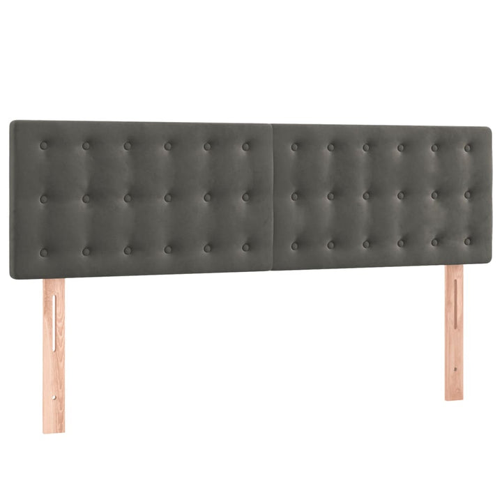 kontinentalseng med madras 140x190 cm fløjl mørkegrå