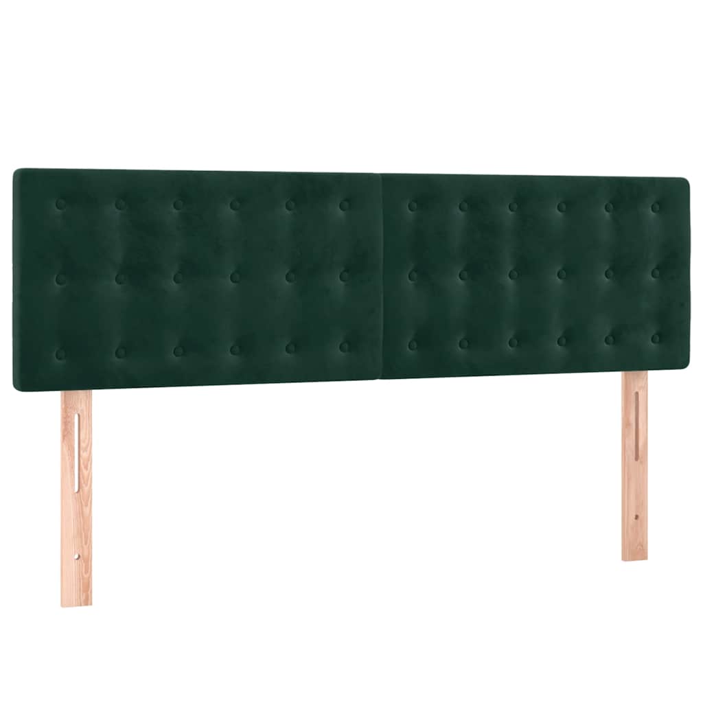 kontinentalseng med madras 140x190 cm fløjl mørkegrøn