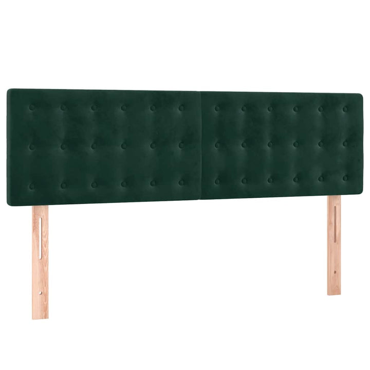 kontinentalseng med madras 140x190 cm fløjl mørkegrøn