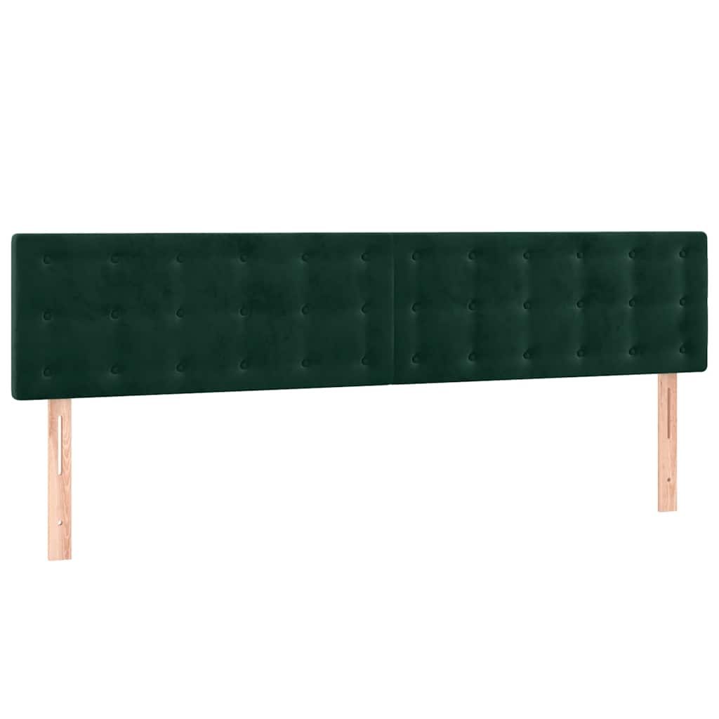 kontinentalseng med madras 200x200 cm fløjl mørkegrøn