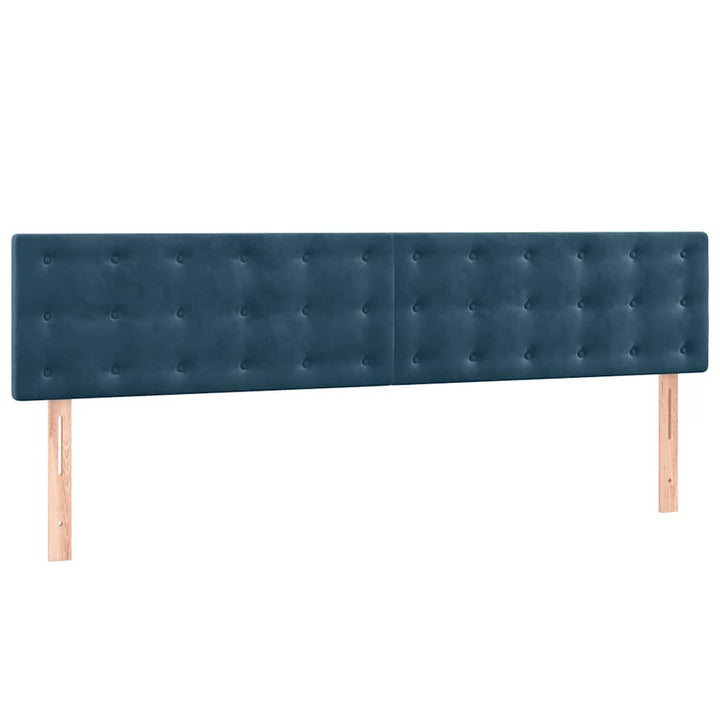 kontinentalseng med madras 200x200 cm fløjl mørkeblå