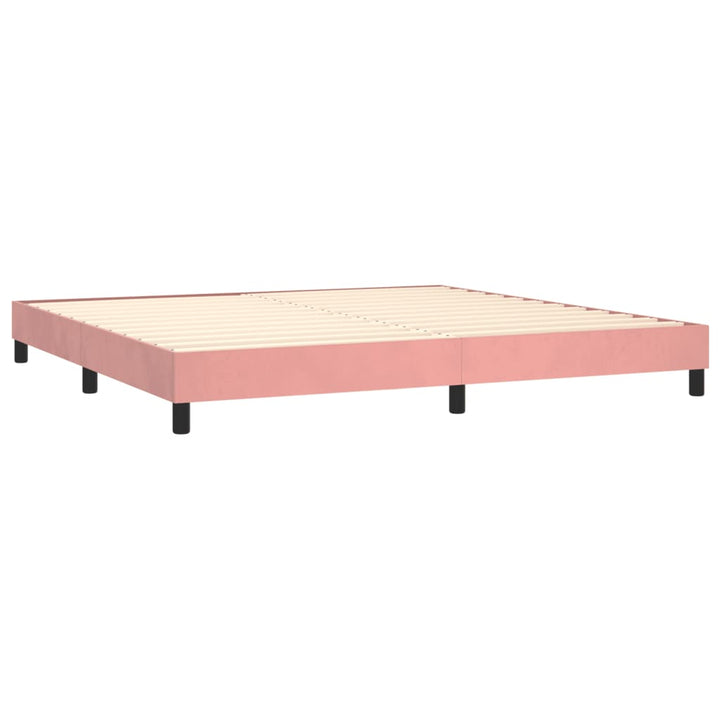 kontinentalseng med madras 200x200 cm fløjl lyserød