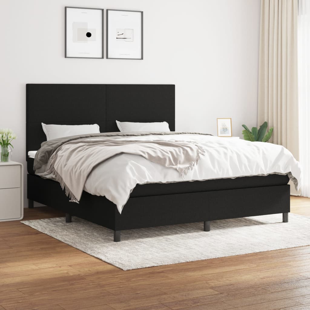 kontinentalseng med madras 180x200 cm stof sort