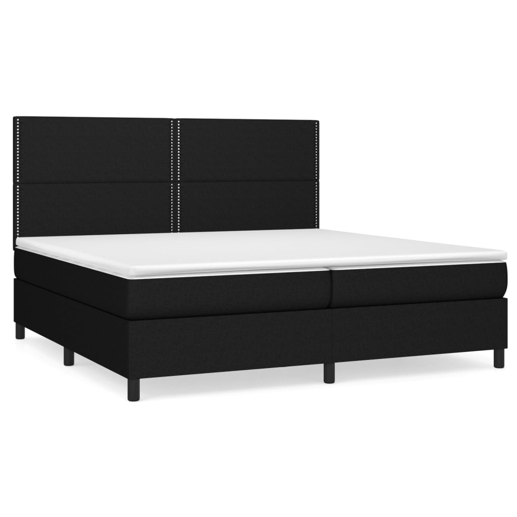kontinentalseng med madras 200x200 cm stof sort