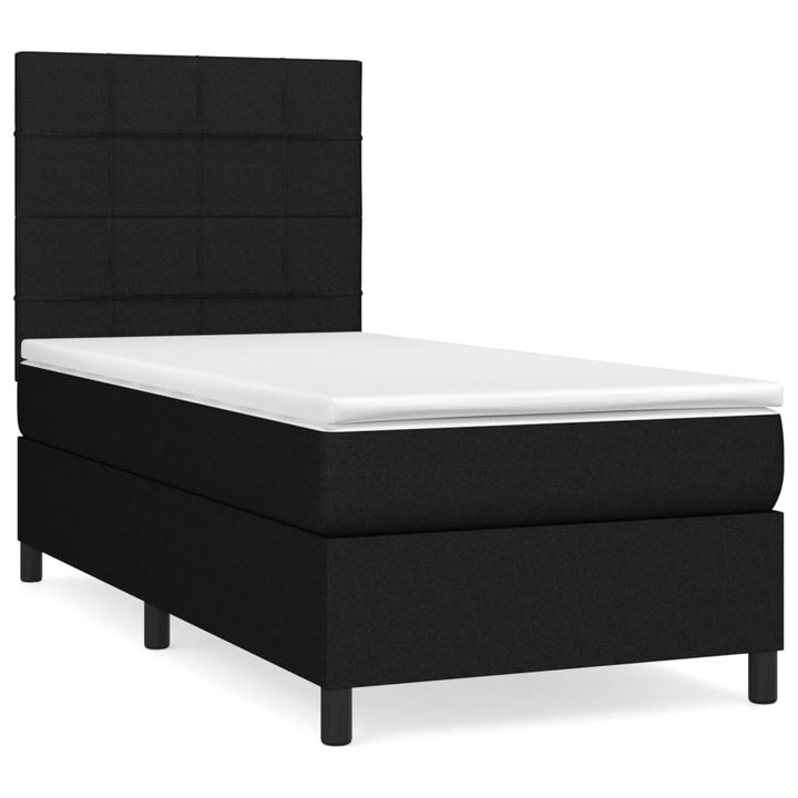 kontinentalseng med madras 90x190 cm stof sort