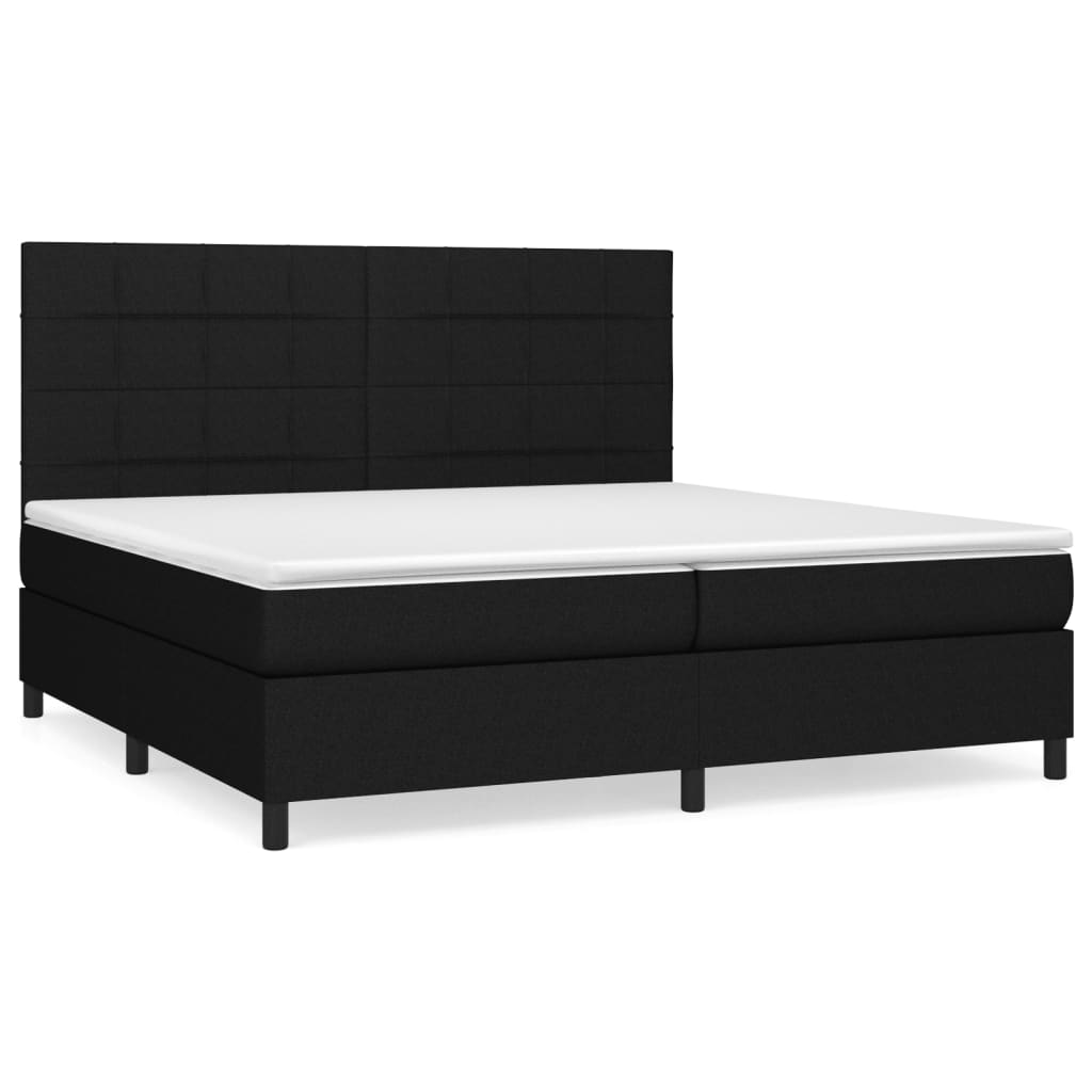 kontinentalseng med madras 200x200 cm stof sort
